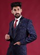 Patch Work Blue Imported Suit